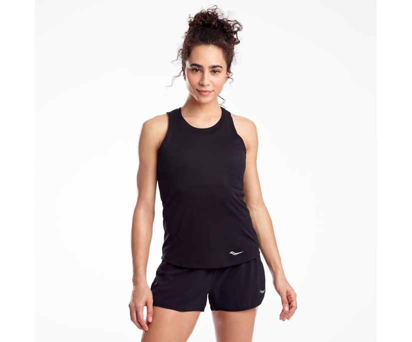 Women's Saucony Stopwatch Singlet Tanks Black | Singapore 323AHKP